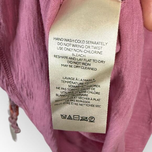 Free People Gardener Layered Look Tee Embellished Lace Sleeves - Picture 7 of 10